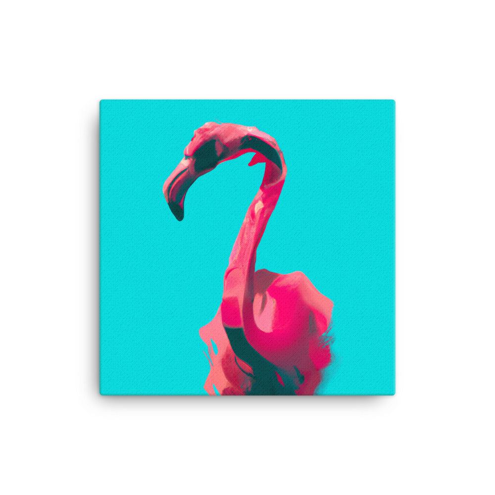 Flamingo on turquoise