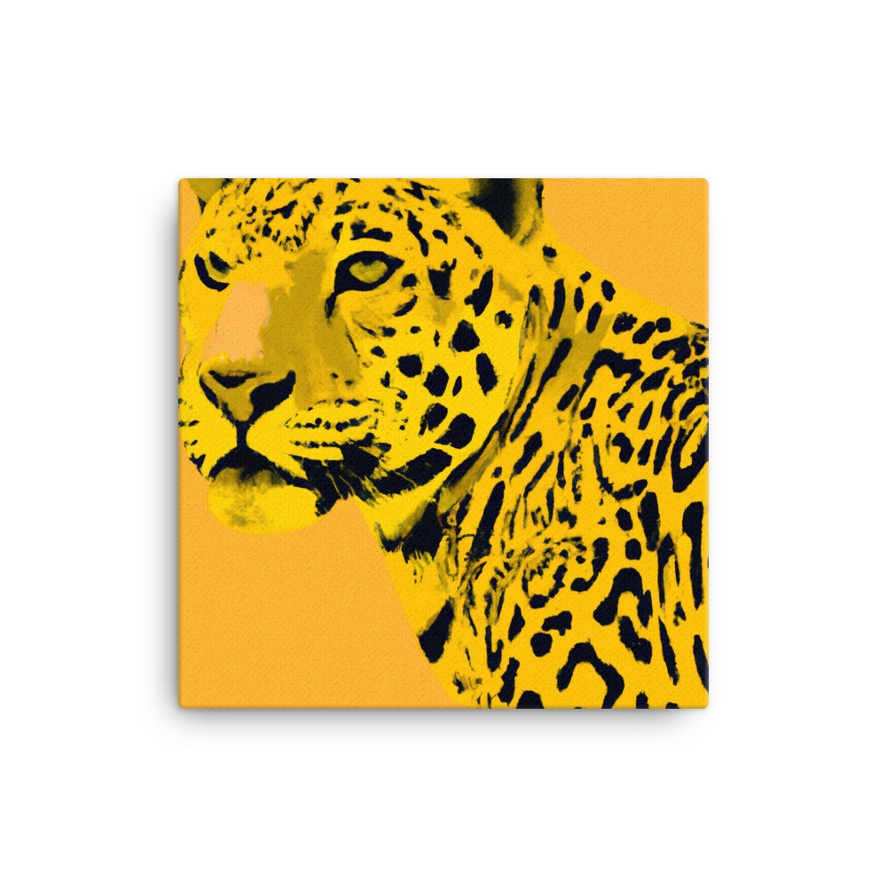 Leopard blending into yellow background