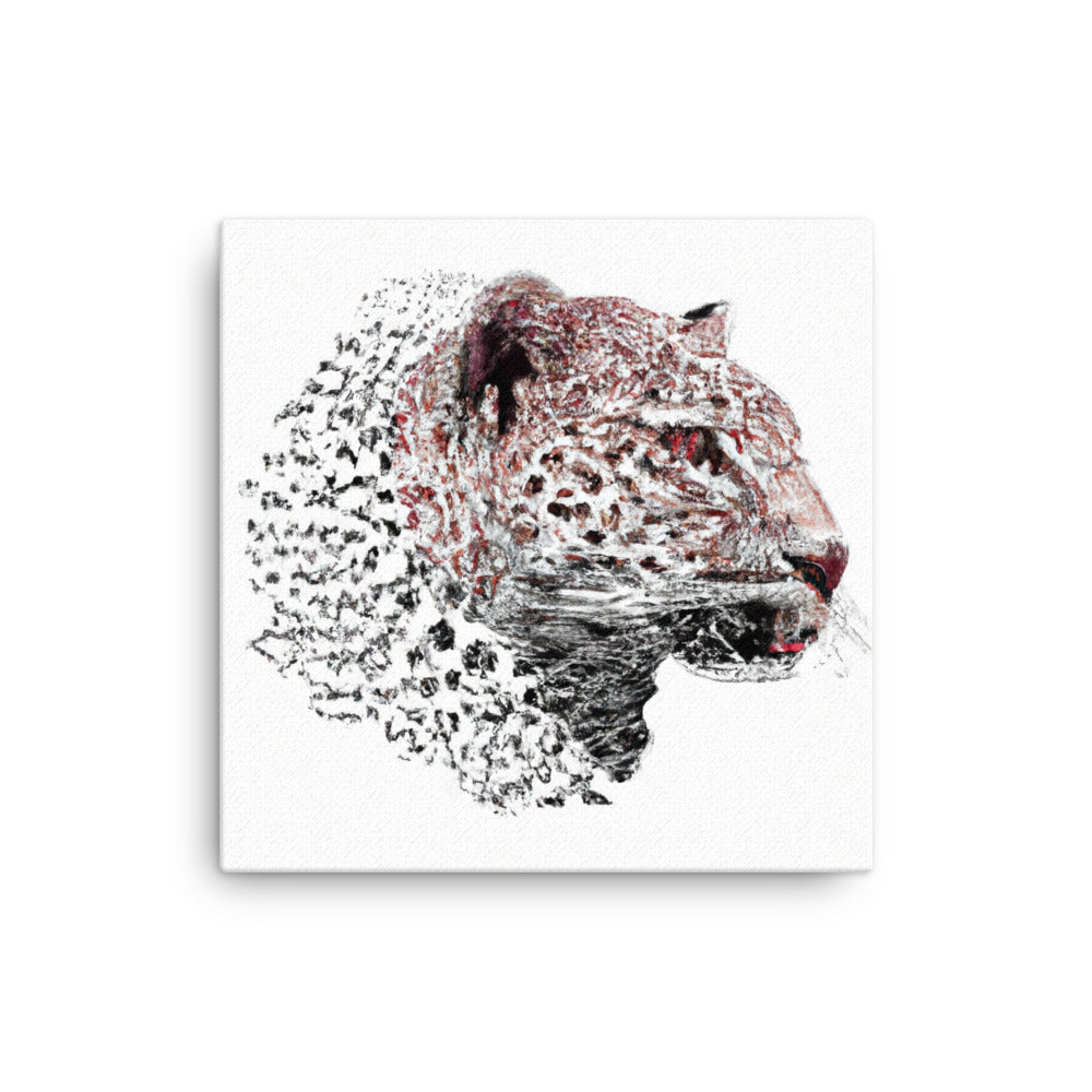 Snow leopard on white