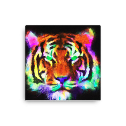 Tiger with vibrant pastels on Black