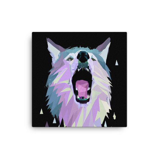 Howling wolf on black