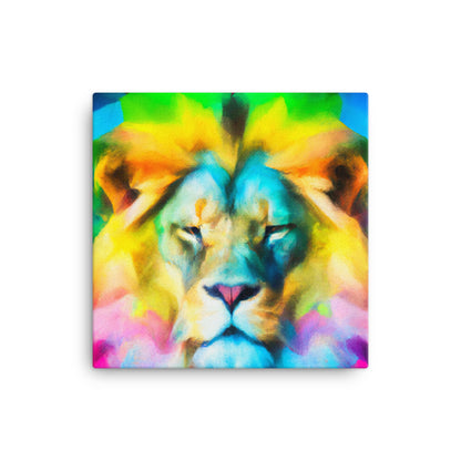 Lion on rainbow pastels