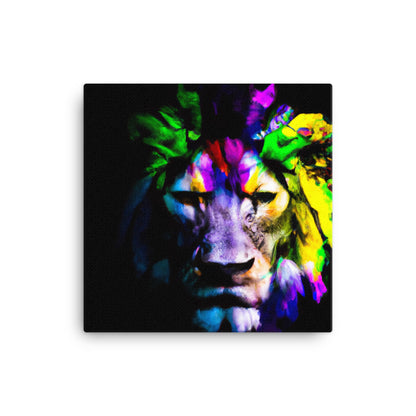 Lion in vibrant hues on black (1 / 4)