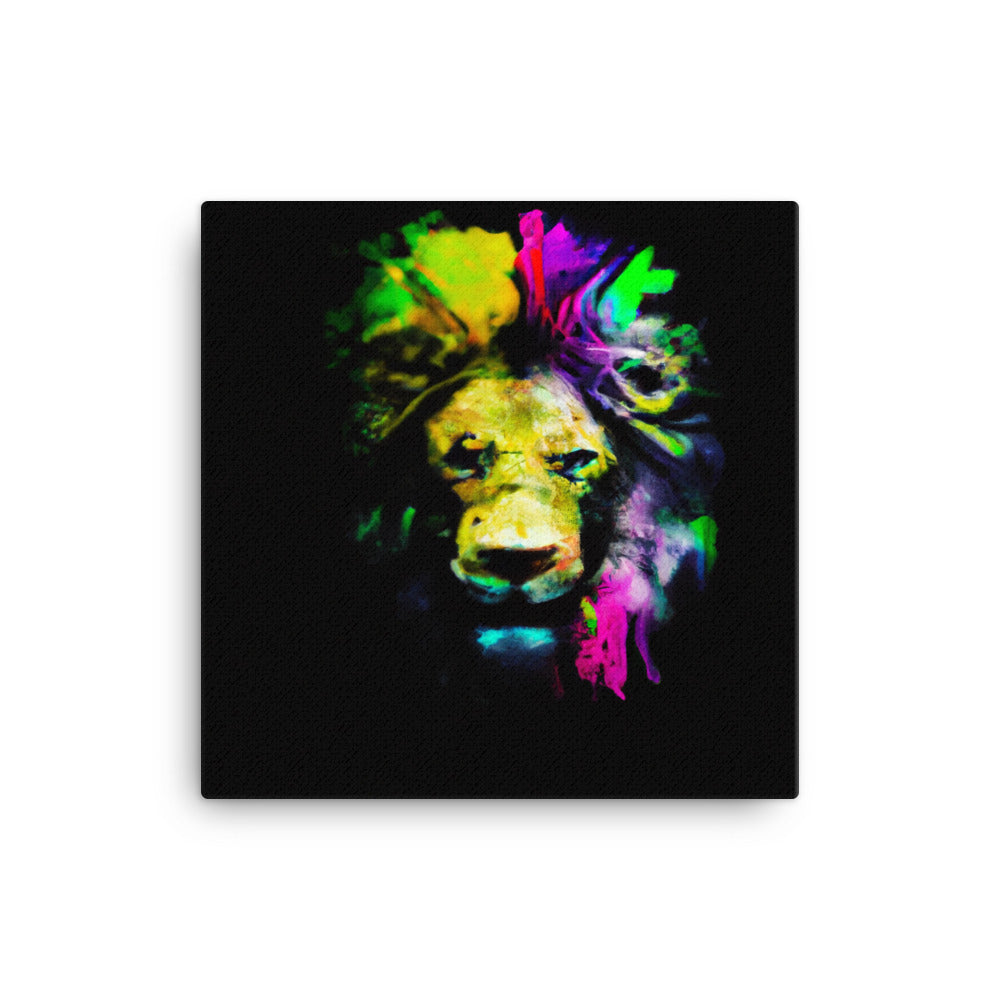 Lion in vibrant hues on black (4 / 4)