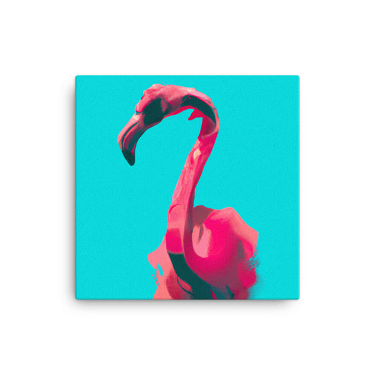 Flamingo on turquoise