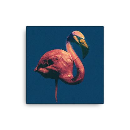 flamingo on dark blue