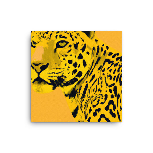 Leopard blending into yellow background