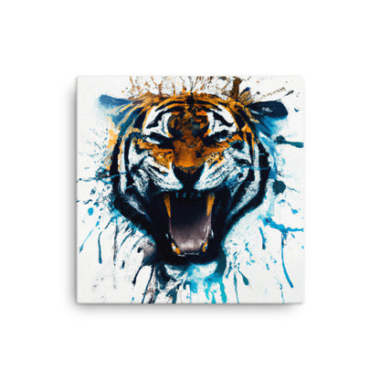 Tiger emerging through canvas (2 / 2)