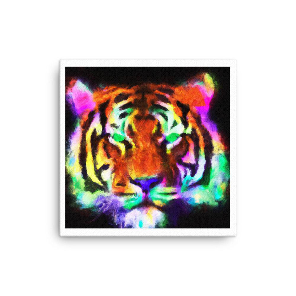 Tiger with vibrant pastels on Black