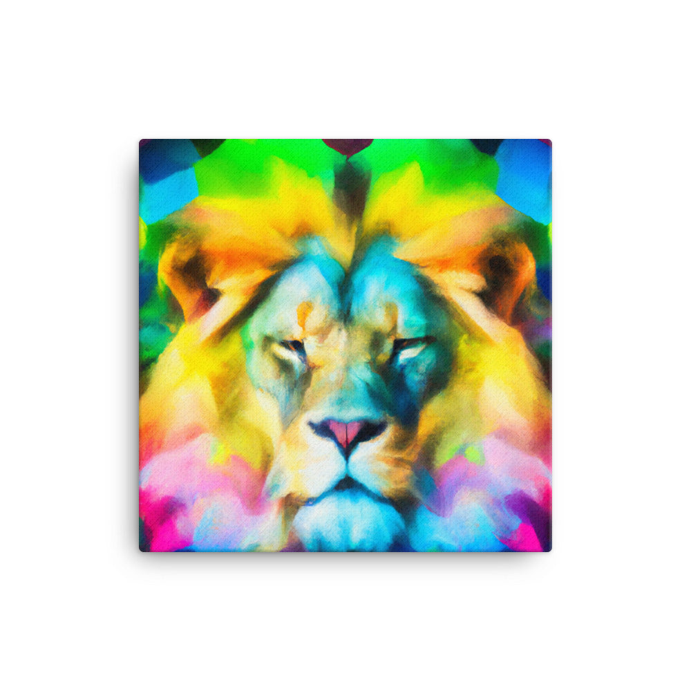 Lion on rainbow pastels