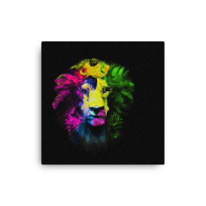 Lion in vibrant hues on black (12/ 4)