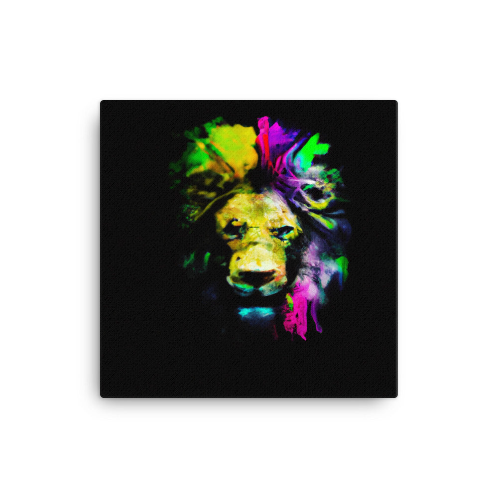 Lion in vibrant hues on black (4 / 4)