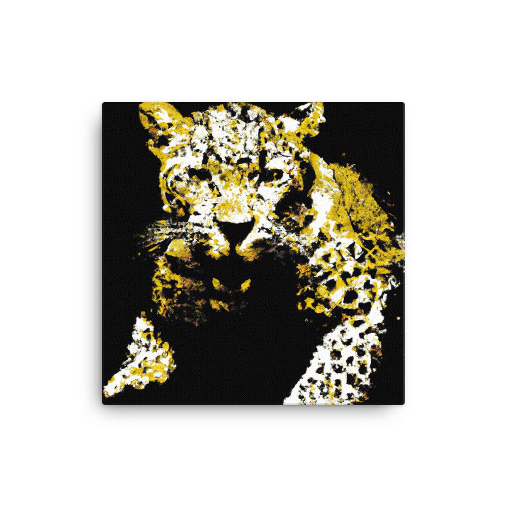 Golden leopard on black